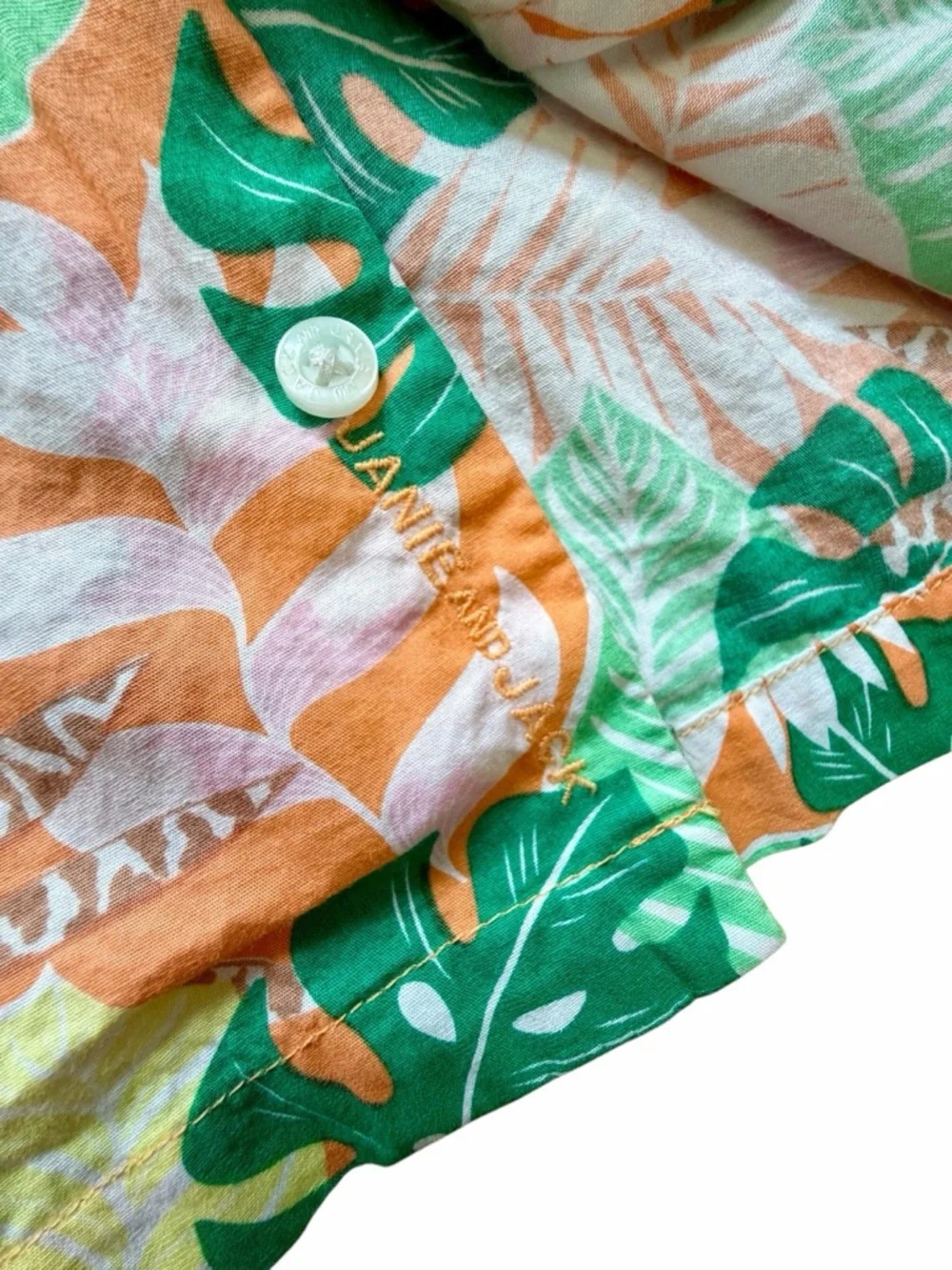 Janie‎ And Jack Boys Tropical Poplin Shirt  Button Up Size 8